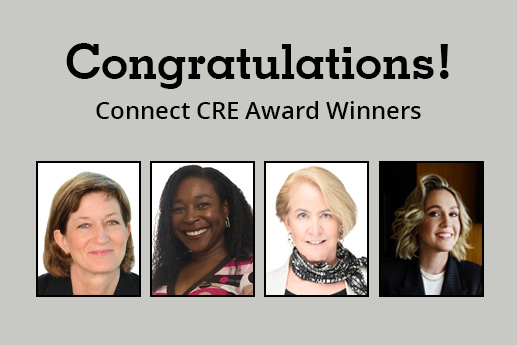 composition featuring headshots of Sheila Botting, Arlene Dedier, Amy Erixon and Jessica Toppazzini recognized by Connect Media as Canadian Women in Real Estate Awards honourees