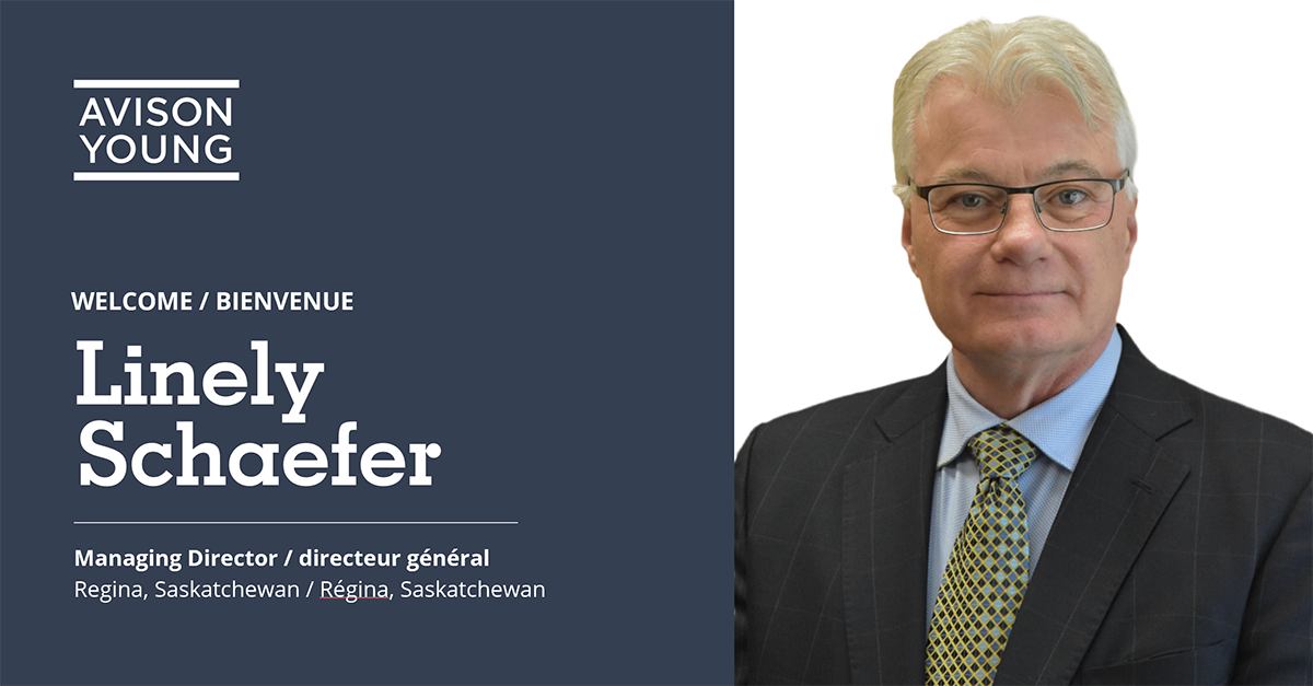 Photo de tête de Linely Schaefer nouveau directeur général à Regina, Saskatchewan pour Avison Young