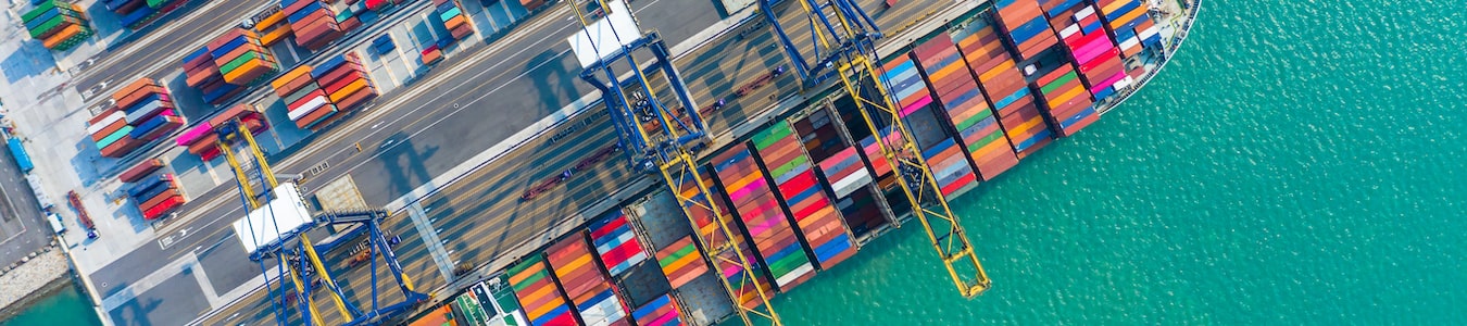 Containers near dock