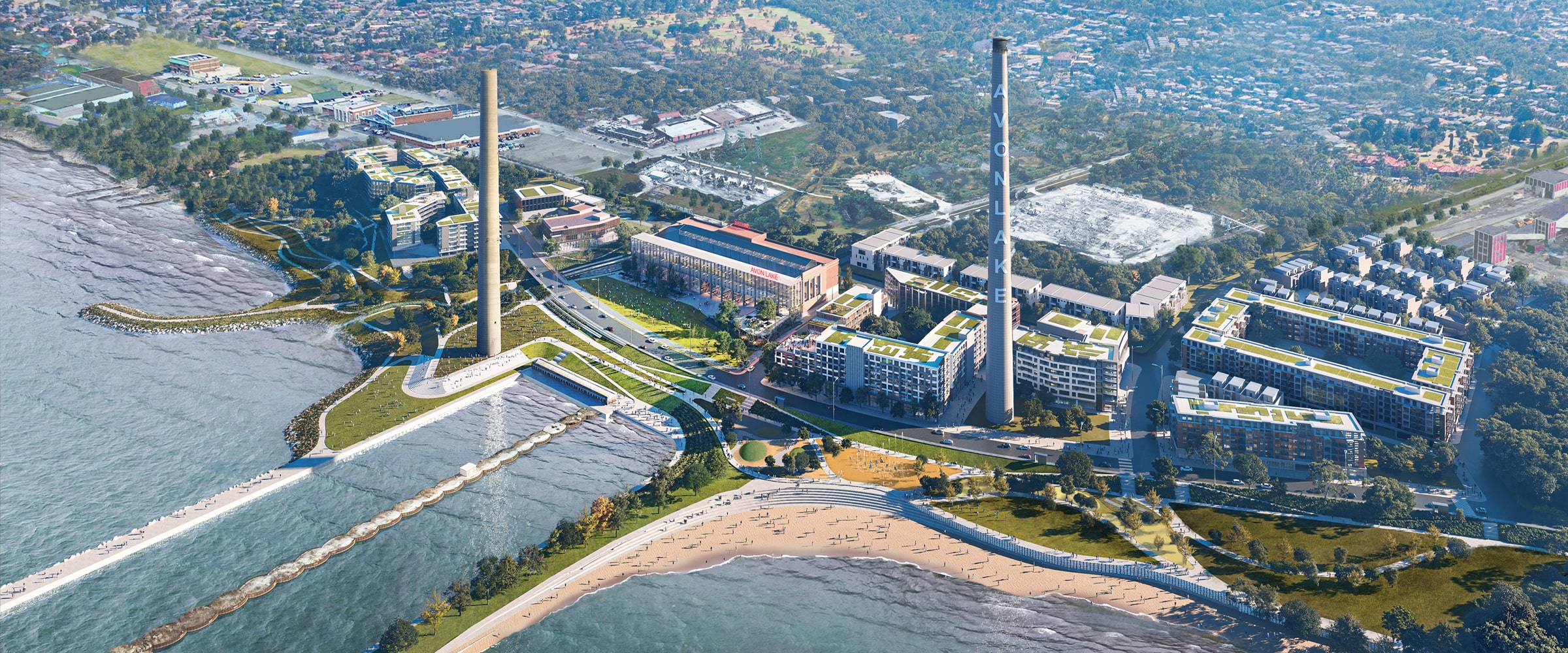 rendering of renovated coal fired power plant at Avon Lake
