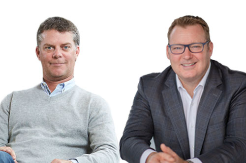 Photo de Randy Comish et Brock Tupper, ajouts à l'équipe d'espace de travail flexible d'Avison Young