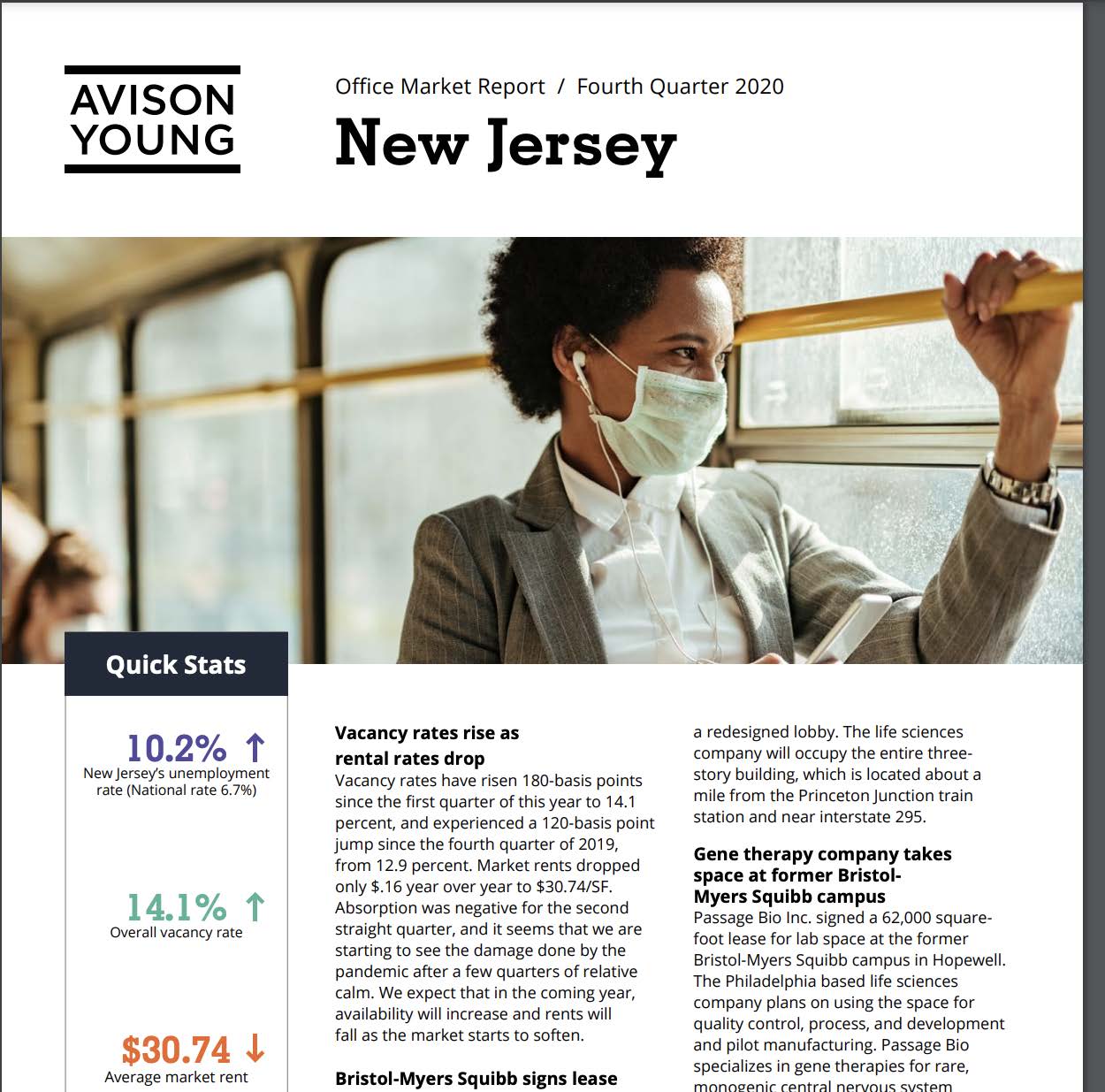 Avison Young New Jersey Fourth Quarter 2020 Office Market Report