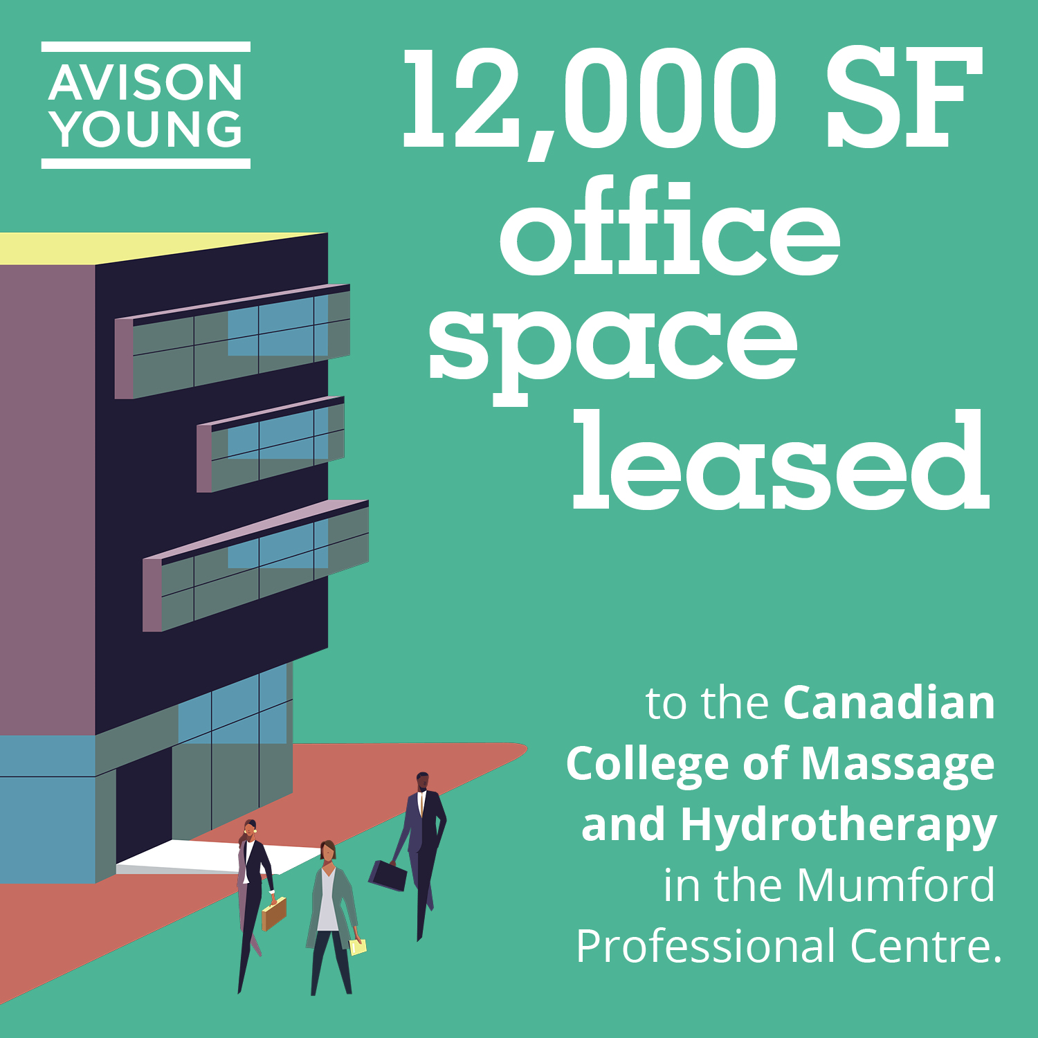 Avison Young successfully provides leasing services for The Canadian College of Massage and Hydrotherapy