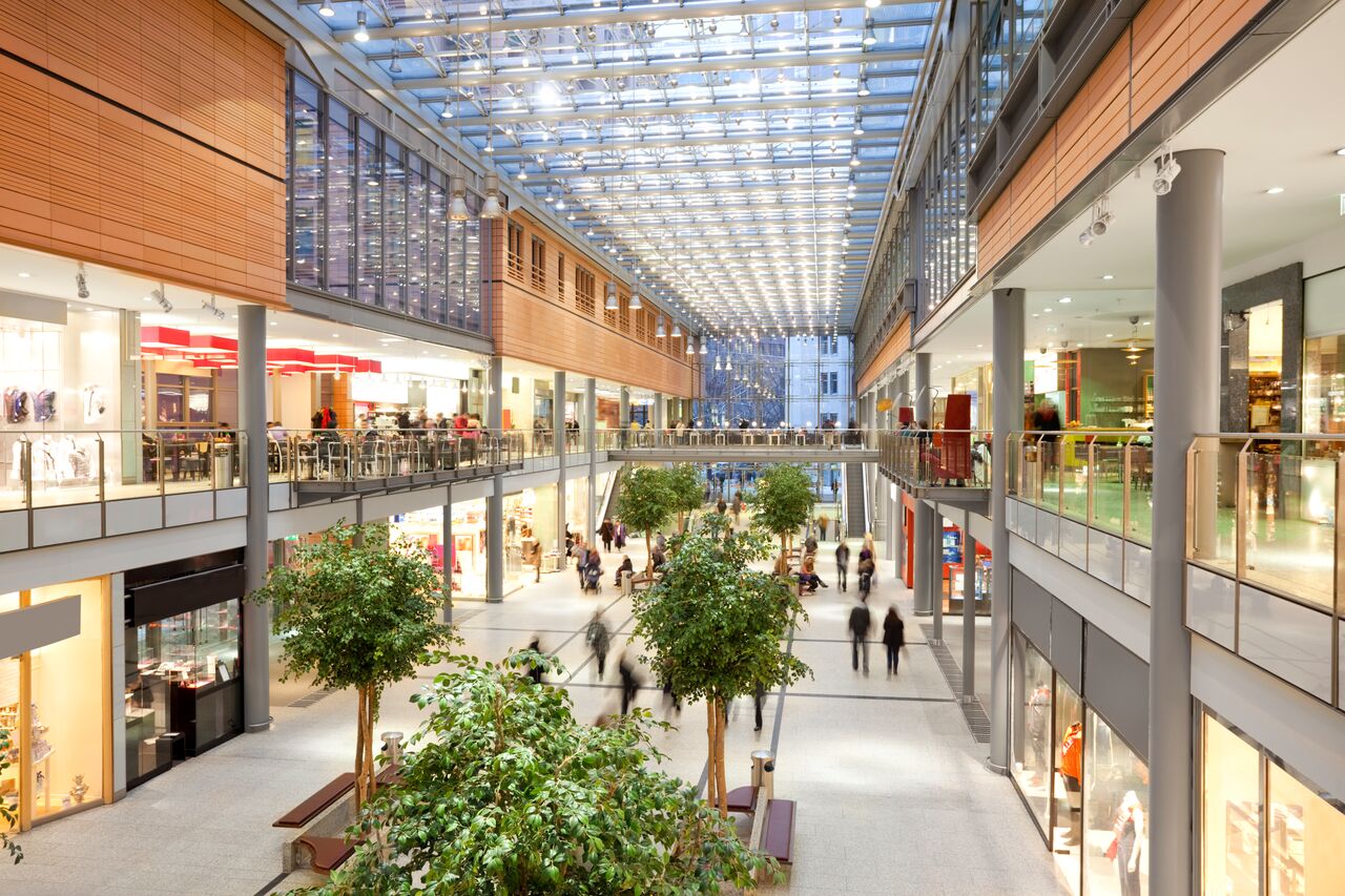 photo of the atrium of a modern high end mall