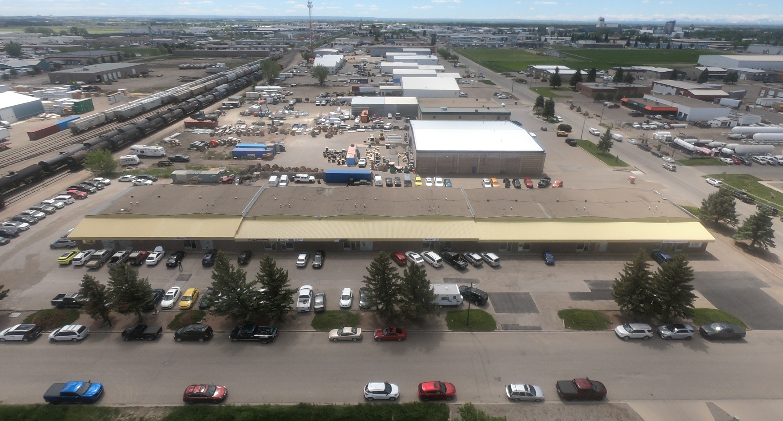 aerial view of an industrial property in Lethbridge
