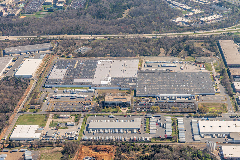 aerial photo of industrial commercial property