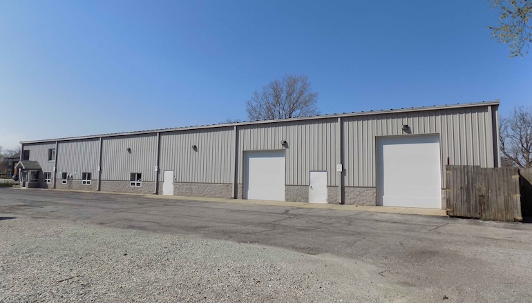 gray warehouse with bay doors at 2950 E Hanna Avenue in Indianapolis, IN 