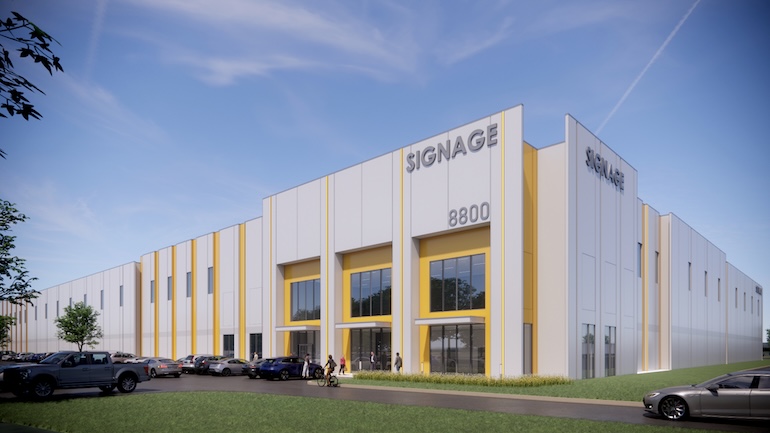 rendering of a new new 477,500-SF industrial facility leased by Avison Young in Philadelphia Pennsylvania